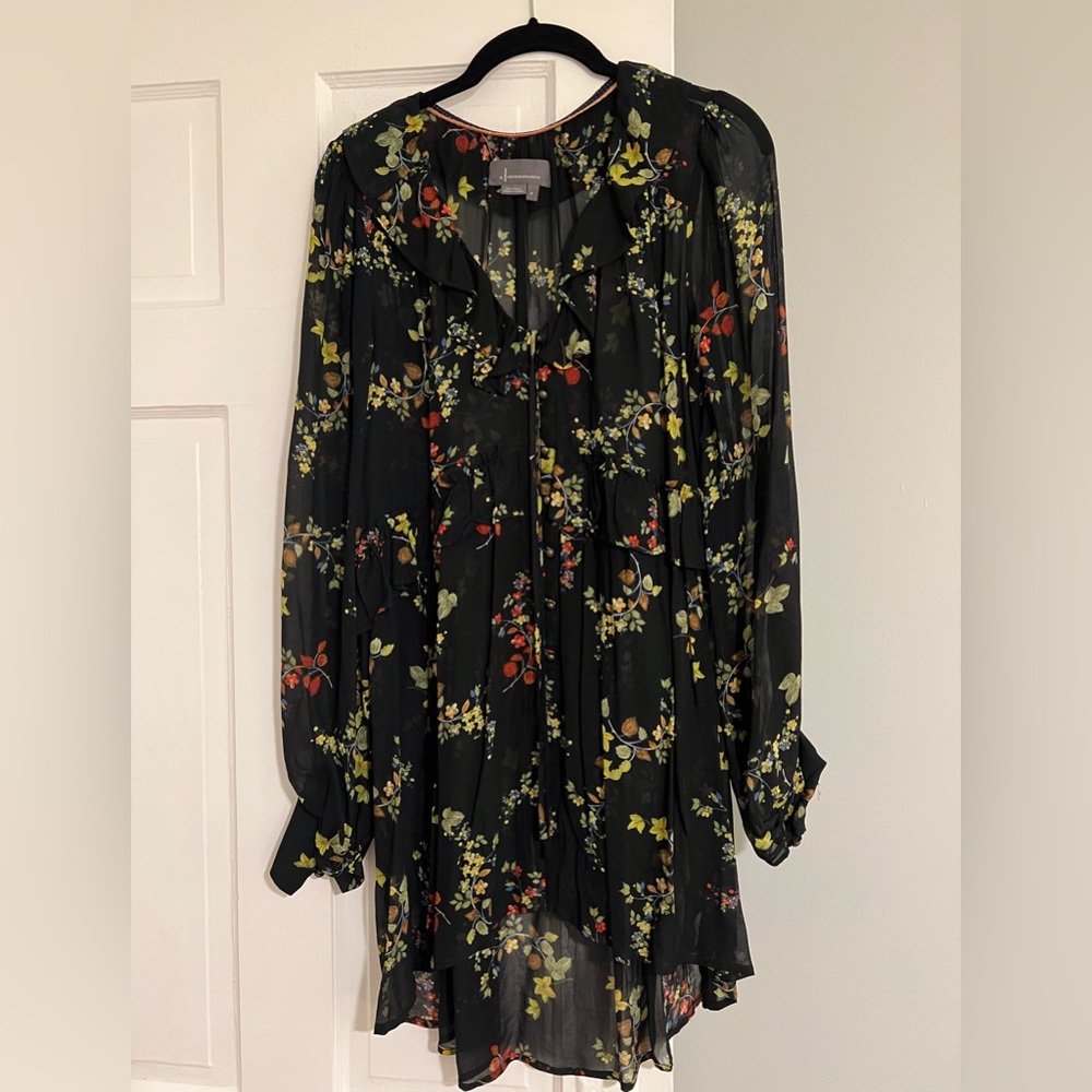 Sheer Anthropologie floral Flowey Shirt/ Dress